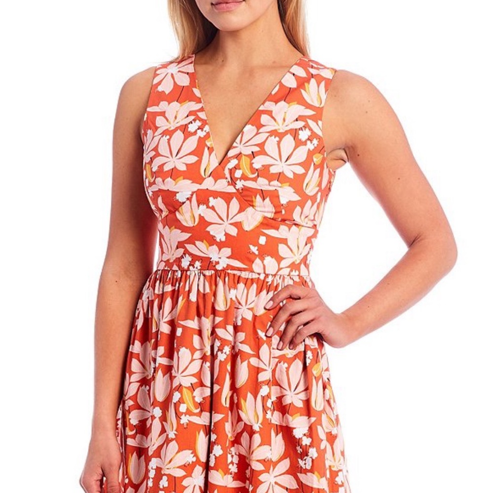 Sachin & Babi Dress Dany Floral V-Neck Sleeveless Midi 4 NWT - Picture 2 of 10